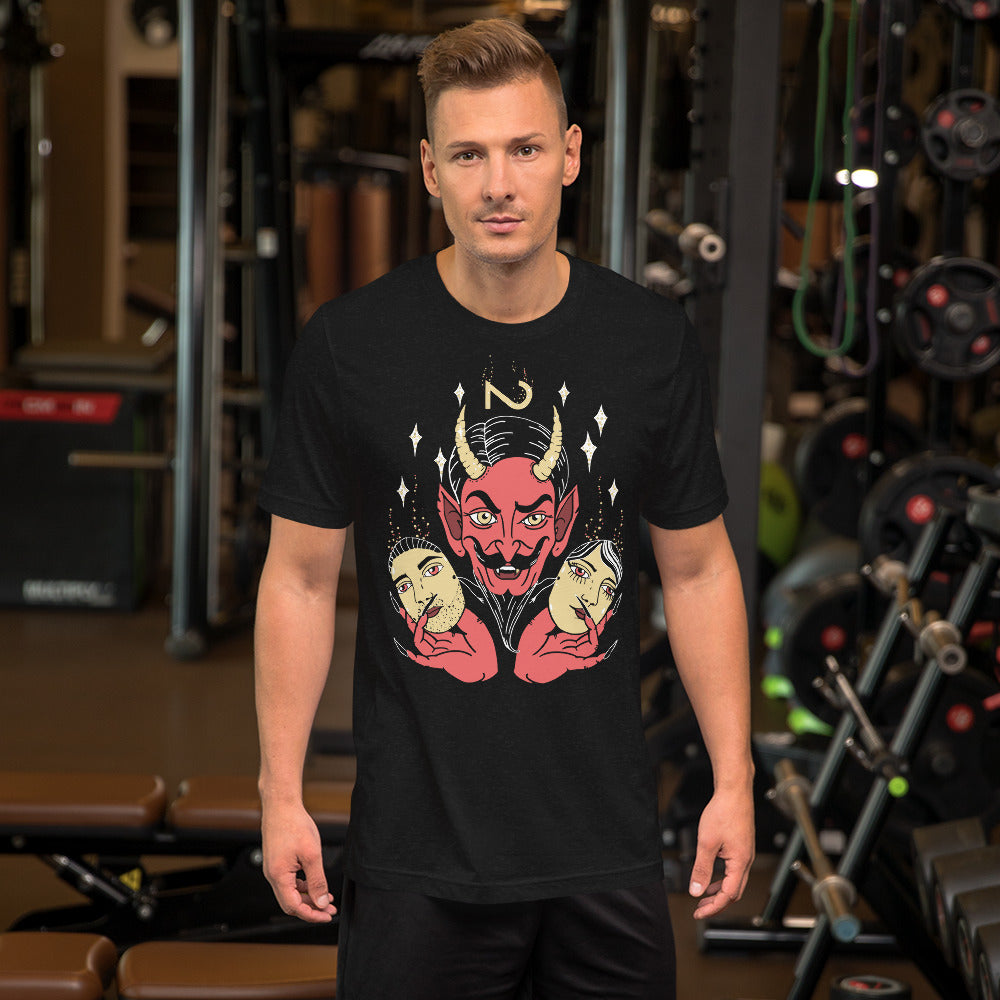 The Devil Wears Masks Unisex t-shirt